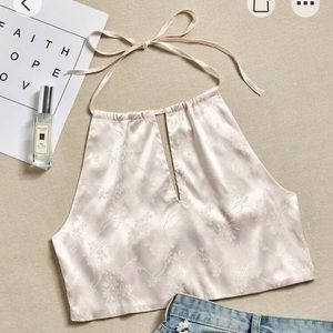Satin Halter Crop Top